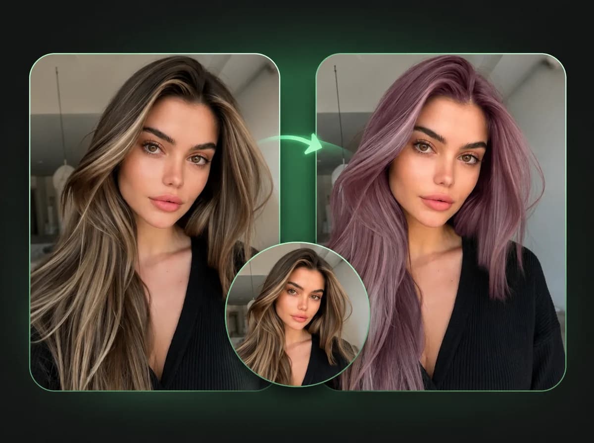 AI Hair Color Changer — switch hair color while keeping face and style unchanged