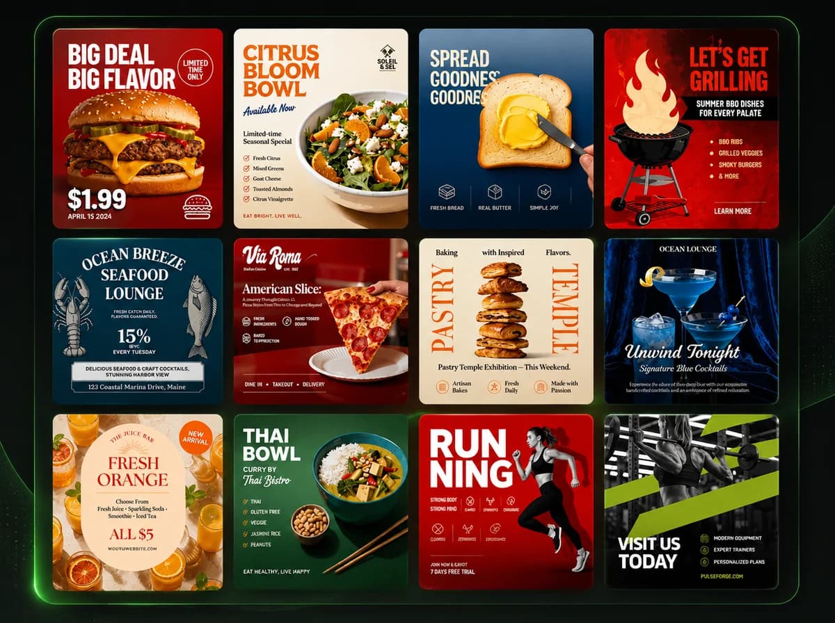AI poster generator turning a brief into a finished poster design