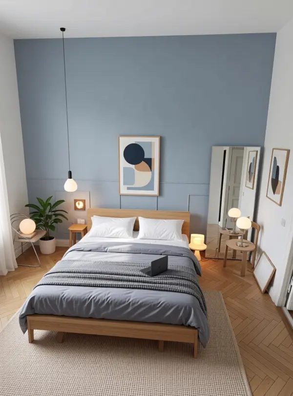 Same room virtually staged with furniture for a real estate listing