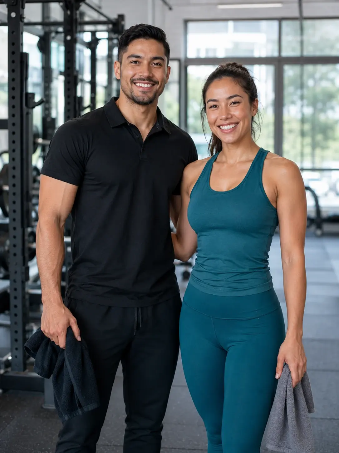 Lifestyle portrait after AI smile filter with confident smiles