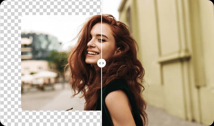Outpainting avec agrandissement d'image IA — photo originale avec extension d'arrière-plan générée par IA