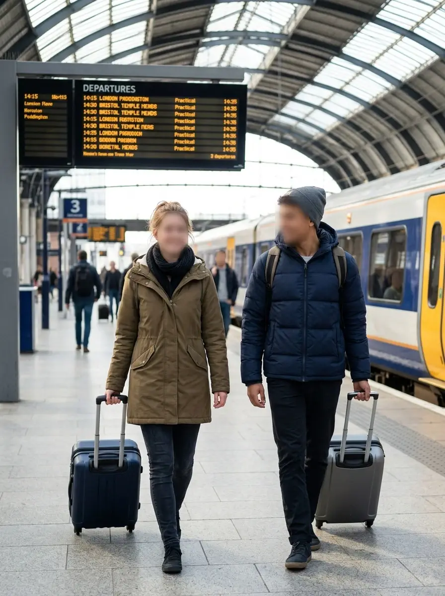 Public transit photo with visible faces blurred