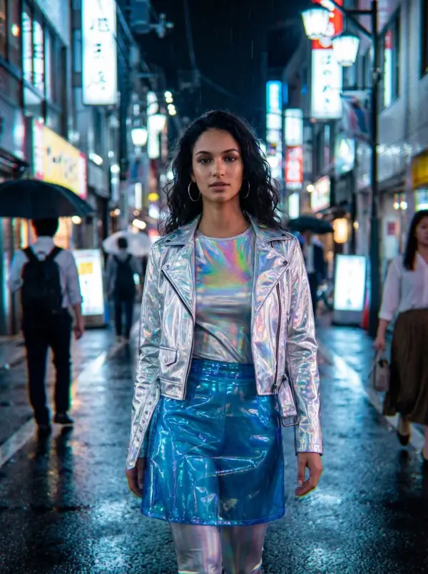 Same person clearly recognizable in the AI-generated cyberpunk editorial